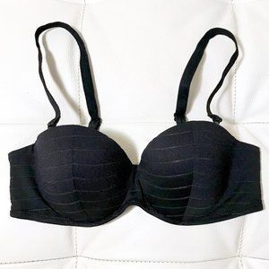 NEW Black Stripe Pattern Bra with Removable Straps